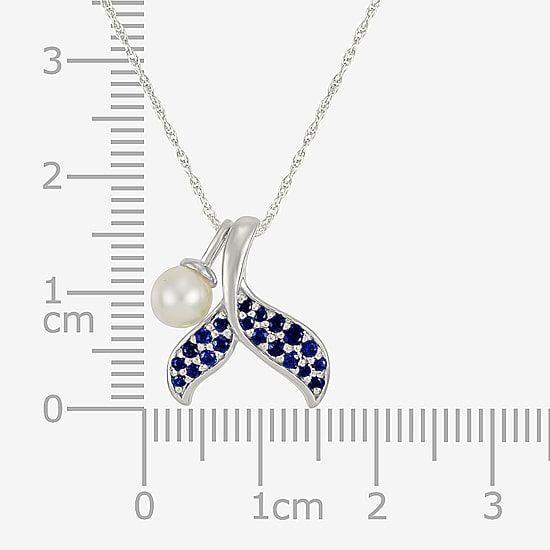 Womens Genuine White Sterling Silver 18 Inch Pendant Necklace