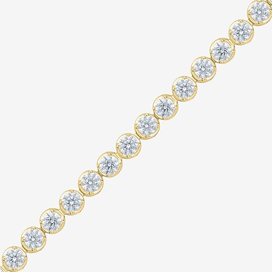 (F / Vs2) Womens 5 CT. T.W. Lab Grown White Diamond 10K Gold 8 Inch Tennis Bracelet