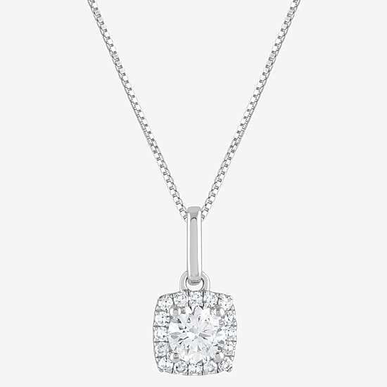 (G/Si1-Si2) Womens 1 CT. T.W. Lab Grown White Diamond Sterling Silver Cushion 2-pc. Jewelry Set