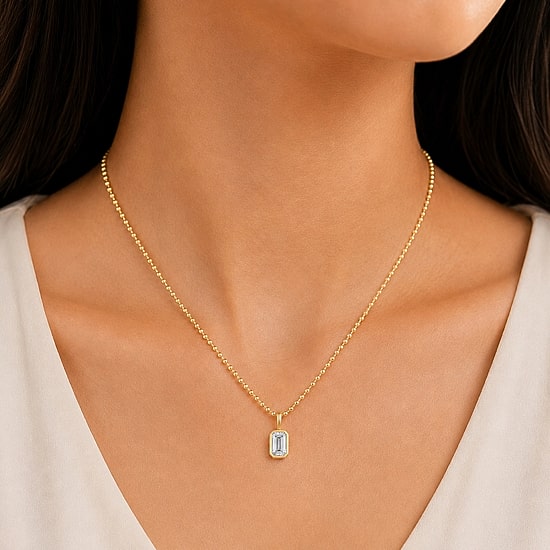 (G/Si1-Si2) Womens 1 CT. T.W. Lab Grown White Diamond 14K Gold Over Silver 18 Inch Pendant Necklace