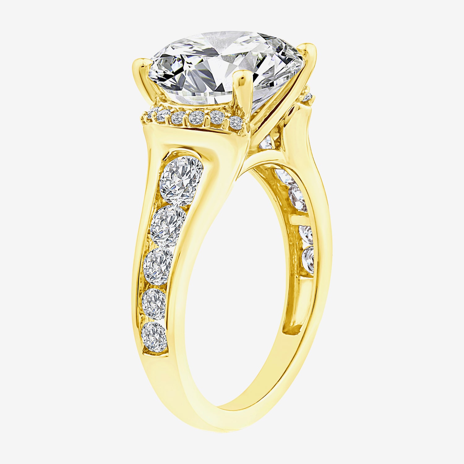 (H-I/I1) Womens 1 CT. T.W. Lab Grown White Diamond 14K Gold Over Silver Side Stone Bridal Set