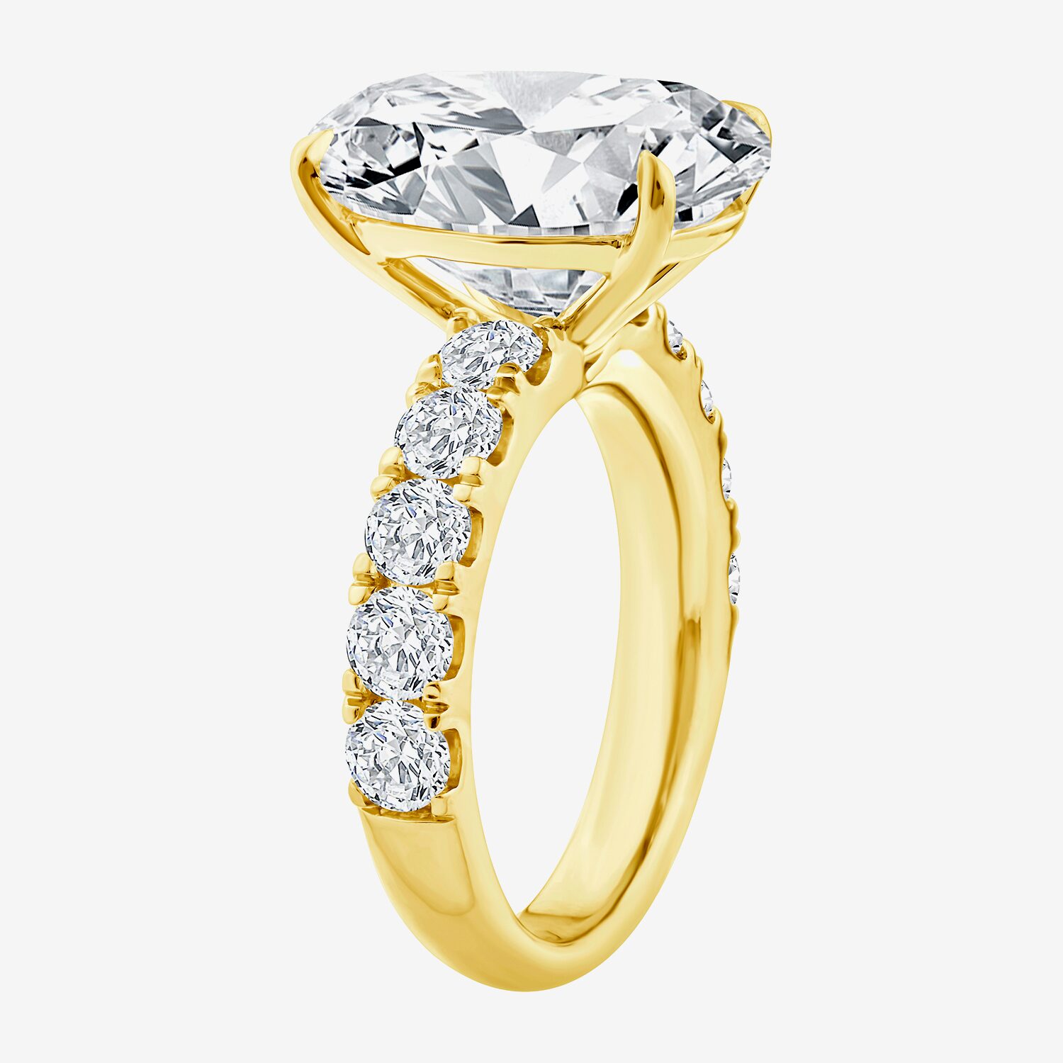 Signature By Modern Bride (F / Vs2) Womens 8 1/2 Ct. T.W. Lab Grown White Diamond 14K Gold Oval Side Stone Engagement Ring