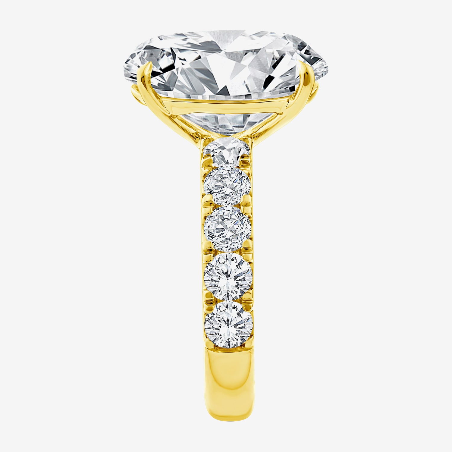 Signature By Modern Bride (F / Vs2) Womens 8 1/2 Ct. T.W. Lab Grown White Diamond 14K Gold Oval Side Stone Engagement Ring