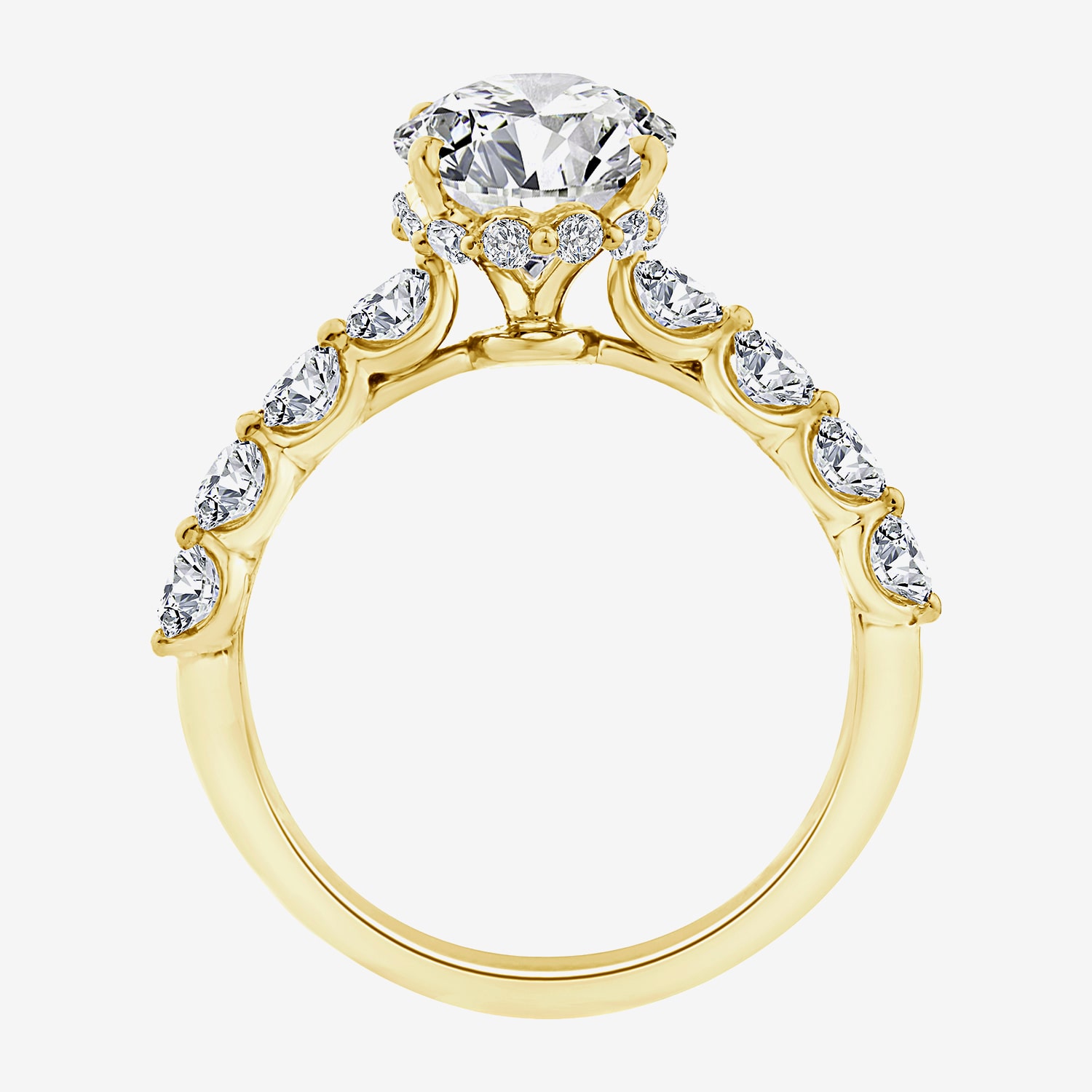 Signature By Modern Bride (F / Vs2) Womens 4 CT. T.W. Lab Grown White Diamond 10K Gold Oval Side Stone Engagement Ring