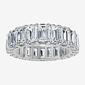 (F-G /Vs1-Vs2) Unisex Adult 5MM 6 CT. T.W. Lab Grown White Diamond 14K Gold Eternity Wedding Band
