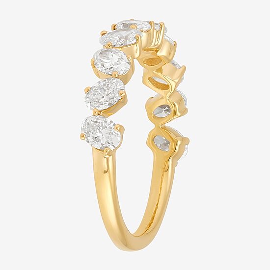 (H-I / Si2) Womens 1 1/2 CT. T.W. Lab Grown White Diamond 10K Gold Wedding Band