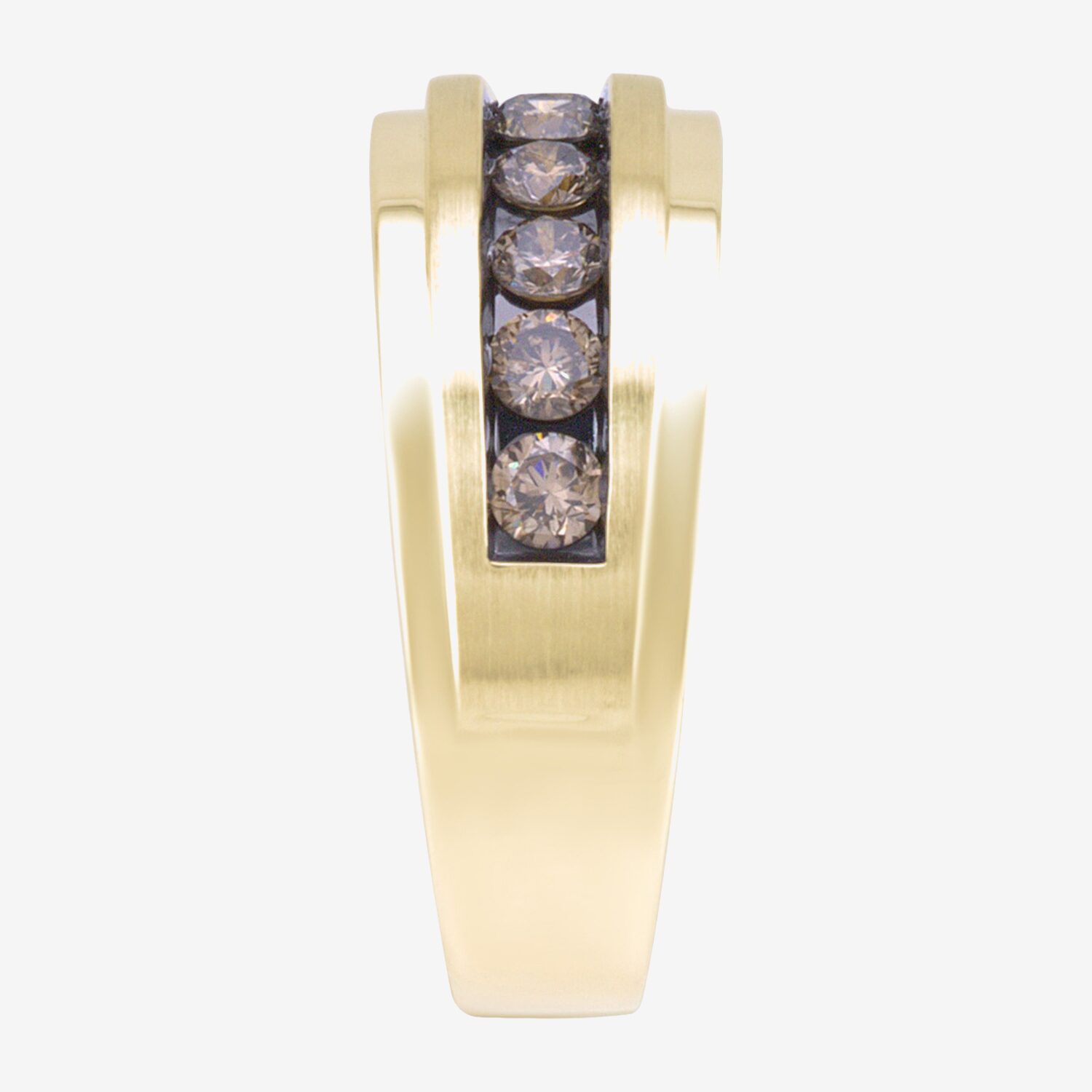 (Champagne / I2-I3) Mens 9M 1 CT. T.W. Genuine Brown Diamond 10K Gold Wedding Band