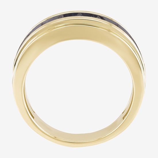 (Black / I2-I3) Mens 9M 1 CT. T.W. Genuine Black Diamond 10K Gold Wedding Band