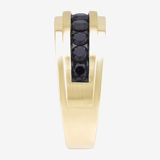 (Black / I2-I3) Mens 9M 1 CT. T.W. Genuine Black Diamond 10K Gold Wedding Band