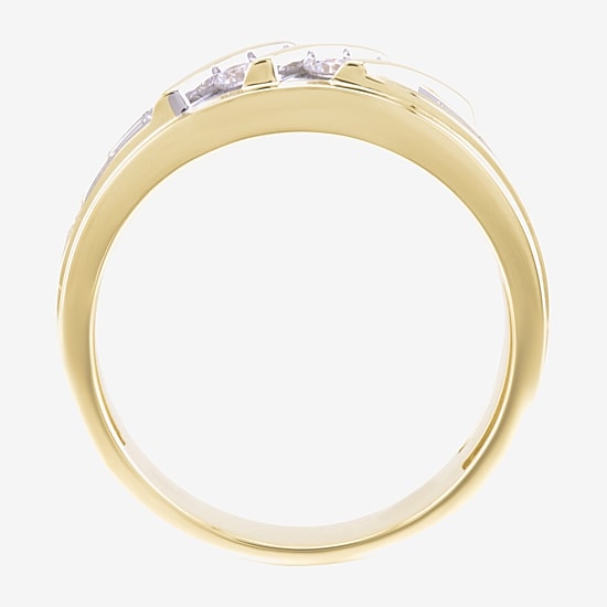 (F / Vs2) Mens 10MM 1 CT. T.W. Lab Grown White Diamond 10K Gold Wedding Band