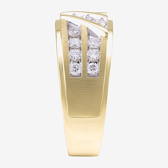 (F / Vs2) Mens 10MM 1 CT. T.W. Lab Grown White Diamond 10K Gold Wedding Band