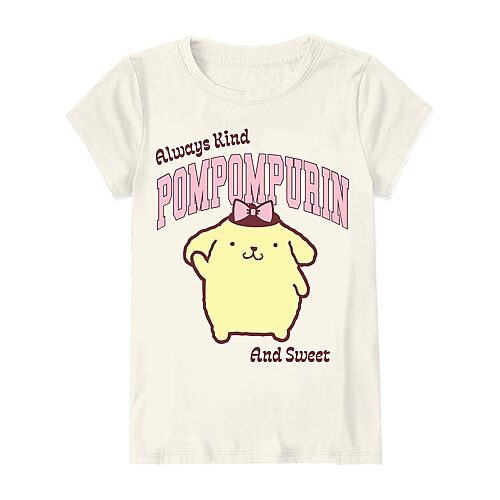 Little & Big Kid Girls Round Neck Short Sleeve Regular Fit Hello Kitty Graphic T-Shirt, Medium (10-12), White