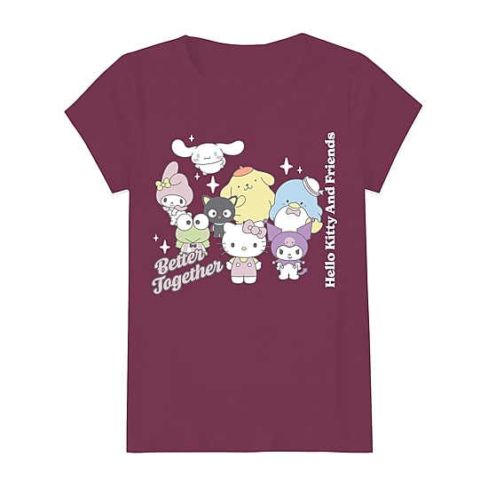 Little & Big Kid Girls Round Neck Short Sleeve Regular Fit Hello Kitty Graphic T-Shirt