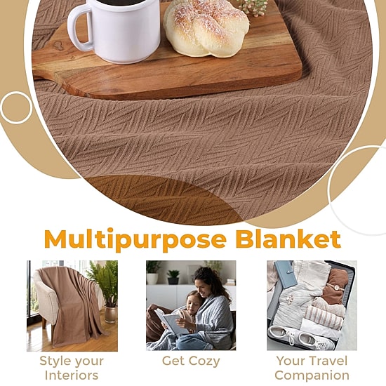 SUPERIOR® Metro Woven Zig-Zag Chevron Cotton Multi-Use Throw