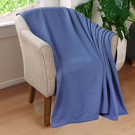 SUPERIOR® Diamond Weave Breathable Cotton All-Season Throw