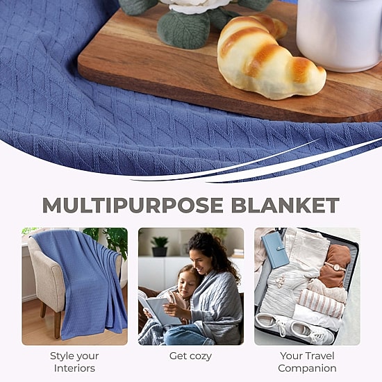 SUPERIOR® Diamond Weave Breathable Cotton All-Season Throw