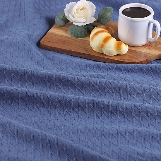 SUPERIOR® Diamond Weave Breathable Cotton All-Season Throw