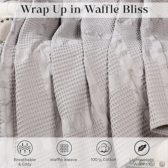 SUPERIOR® Mai Waffle Weave Honeycomb Textured Cotton  Multi-Use Throw