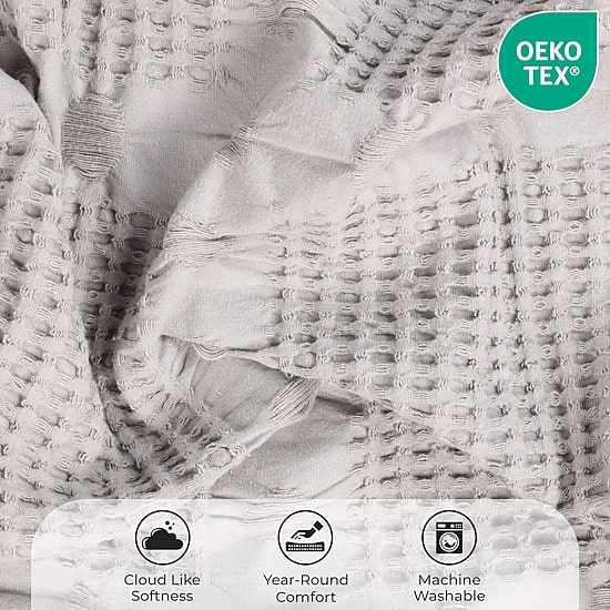 SUPERIOR® Mai Waffle Weave Honeycomb Textured Cotton  Multi-Use Throw