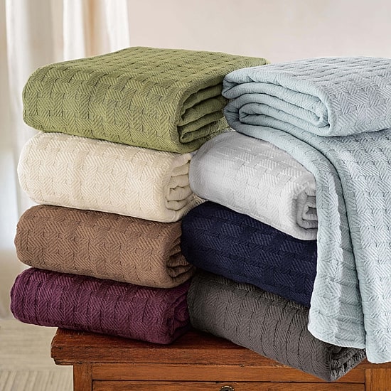 SUPERIOR® Basketweave Breathable Cotton Multi-Use Throw
