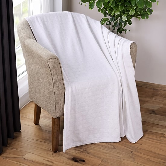 SUPERIOR® Basketweave Breathable Cotton Multi-Use Throw