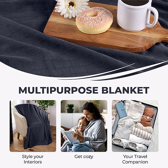 SUPERIOR® Basketweave Breathable Cotton Multi-Use Throw