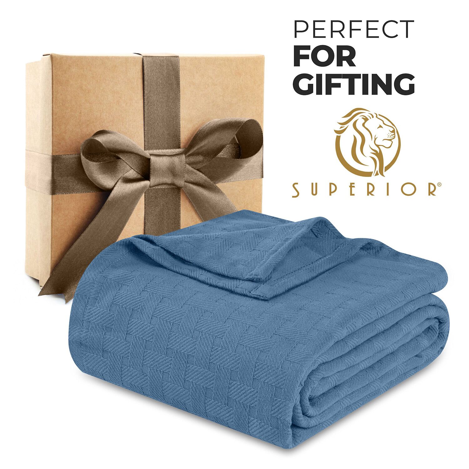 SUPERIOR® Basketweave Breathable Cotton Multi-Use Throw