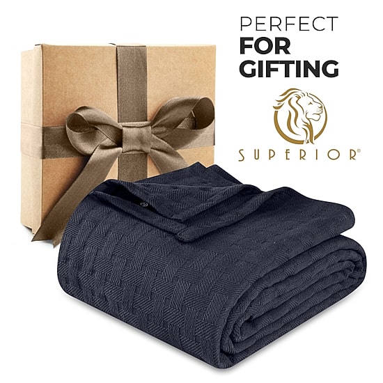 SUPERIOR® Basketweave Breathable Cotton Multi-Use Throw