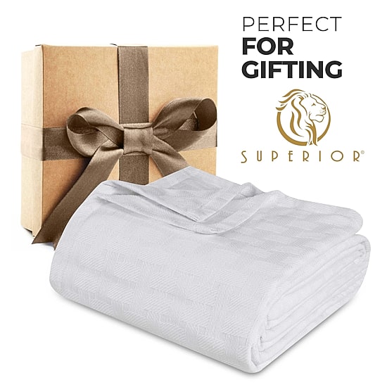 SUPERIOR® Basketweave Breathable Cotton Multi-Use Throw