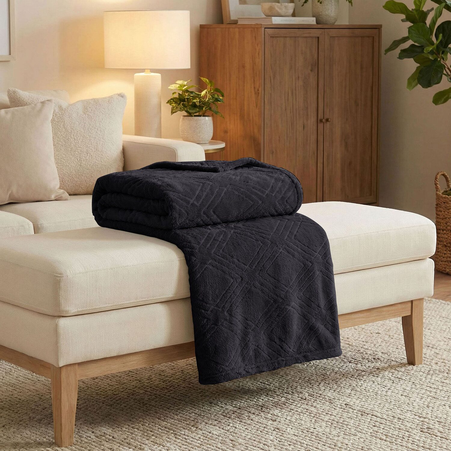 SUPERIOR® Alaska Diamond Quilted Polyester Fleece Multi-Use Throw