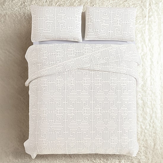 Dee Ocleppo Greek Key Cotton 3-pc. Quilt Set