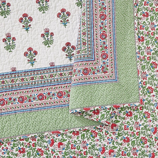 Modern Heirloom Serena Floral Cotton Reversible Quilt Set