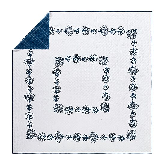 Modern Heirloom Tranquil Reef Cotton REVERSIBLE Quilt Set