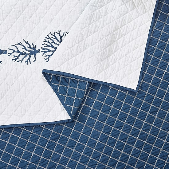 Modern Heirloom Tranquil Reef Cotton REVERSIBLE Quilt Set