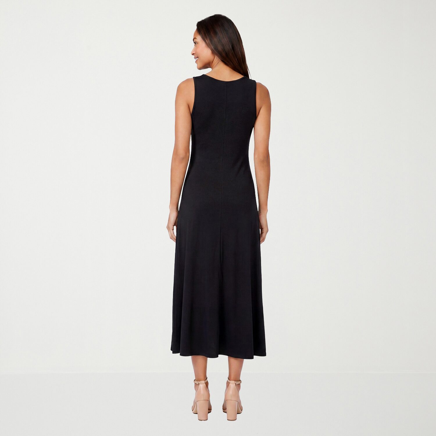 24seven Comfort Apparel Womens Scoop Neck Sleeveless Maxi Dress