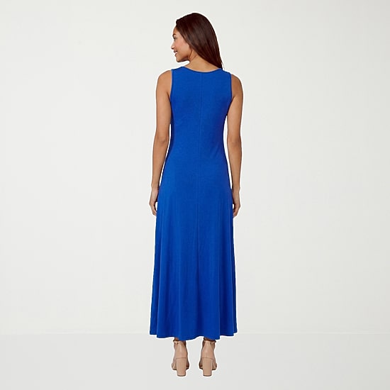 24seven Comfort Apparel Womens Scoop Neck Sleeveless Maxi Dress