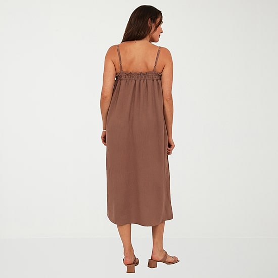 24seven Comfort Apparel Womens Square Neck Sleeveless A-Line Dress
