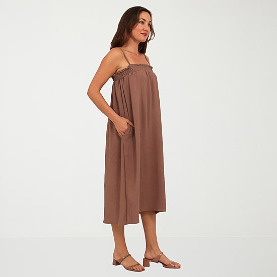 24seven Comfort Apparel Womens Square Neck Sleeveless A-Line Dress
