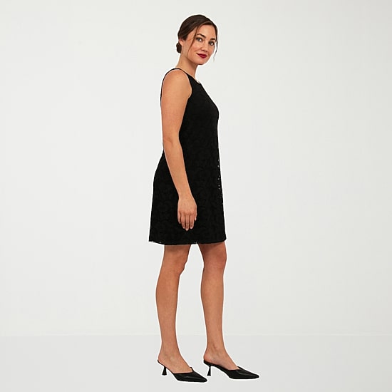 24seven Comfort Apparel Womens Boat Neck Sleeveless Shift Dress