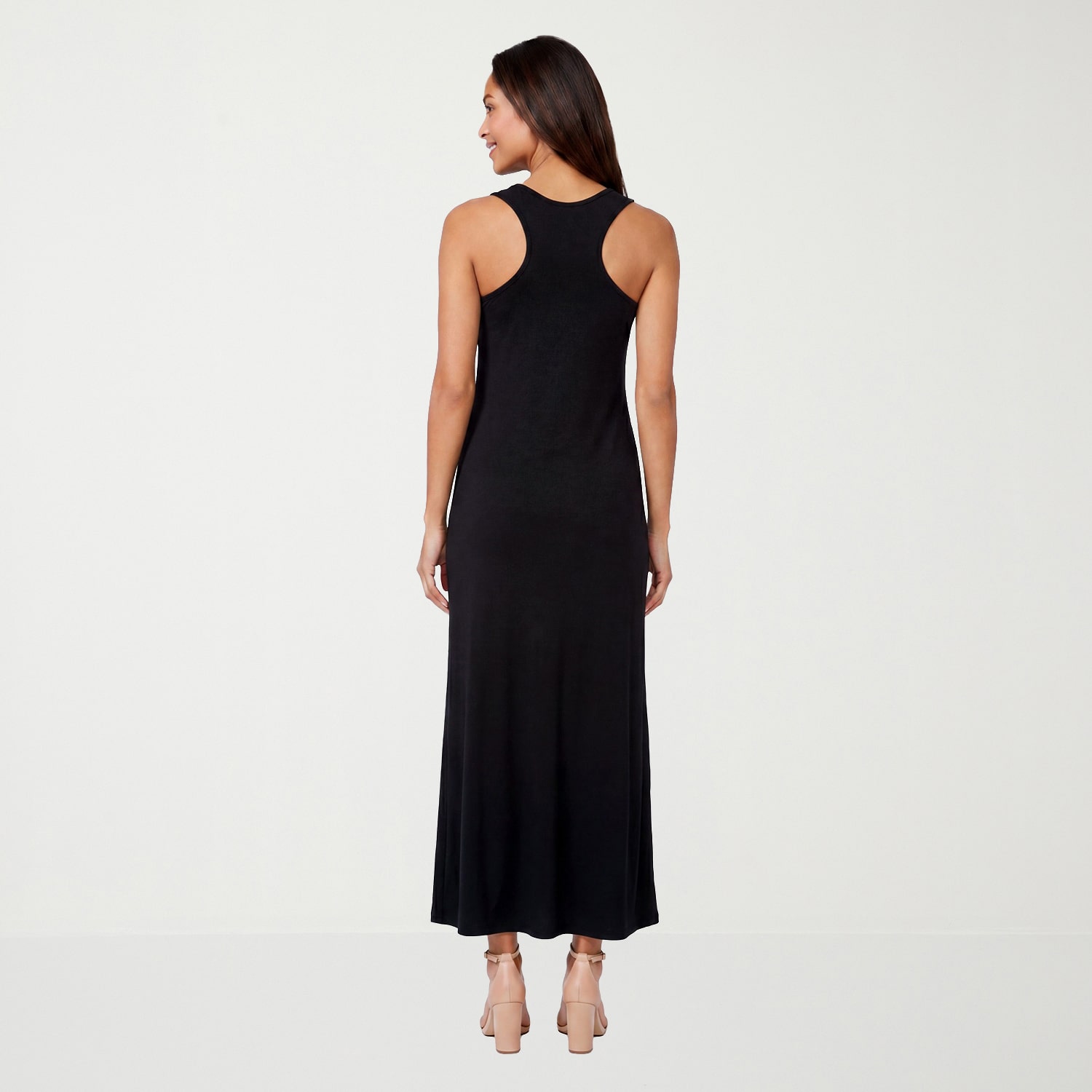 24seven Comfort Apparel Womens Scoop Neck Sleeveless Maxi Dress