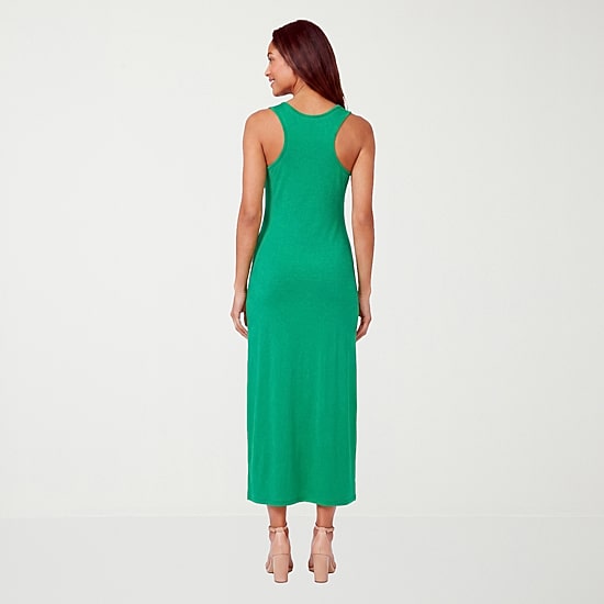 24seven Comfort Apparel Womens Scoop Neck Sleeveless Maxi Dress