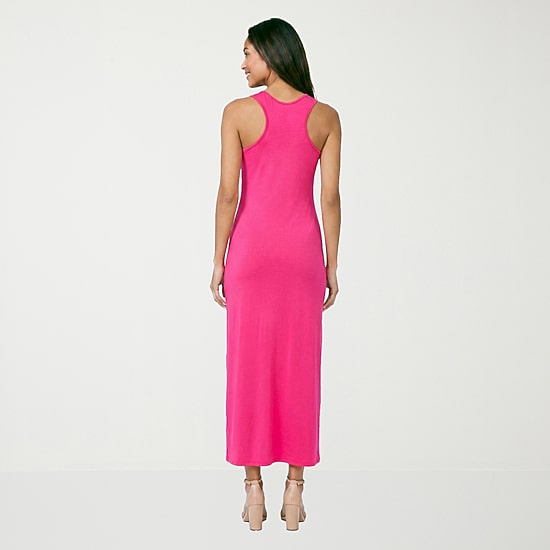 24seven Comfort Apparel Womens Scoop Neck Sleeveless Maxi Dress