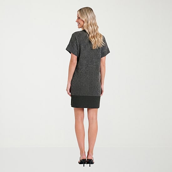 24seven Comfort Apparel Womens V Neck Short Sleeve Shift Dress
