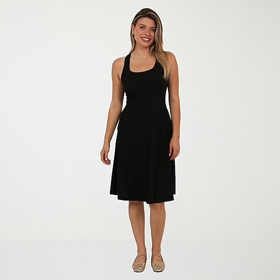 24seven Comfort Apparel Womens Scoop Neck Sleeveless A-Line Dress