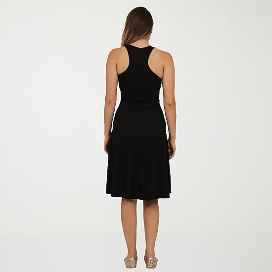 24seven Comfort Apparel Womens Scoop Neck Sleeveless A-Line Dress