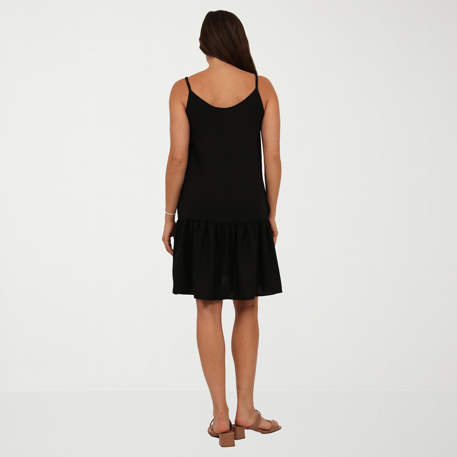24seven Comfort Apparel Womens Scoop Neck Sleeveless A-Line Dress