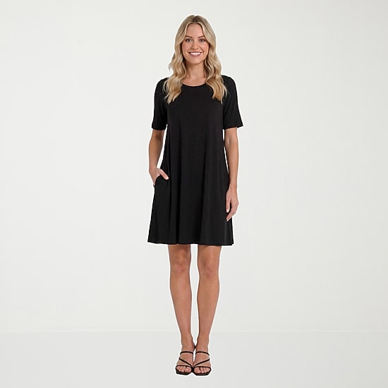 24seven Comfort Apparel Womens Short Sleeve T-Shirt Dress