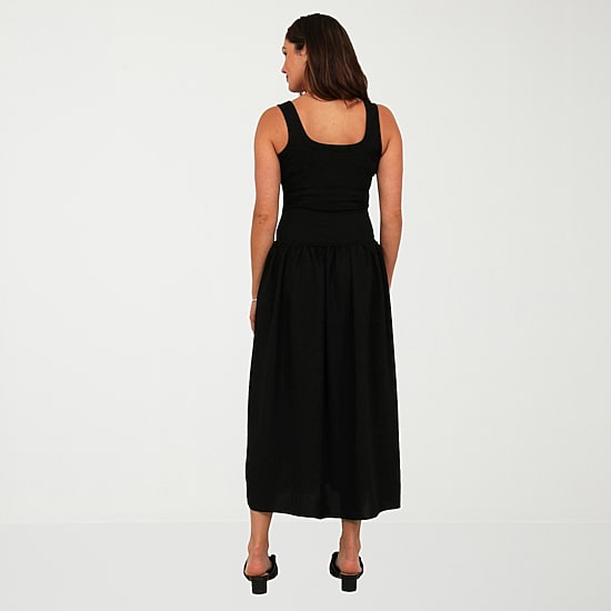 24seven Comfort Apparel Womens Scoop Neck Sleeveless A-Line Dress