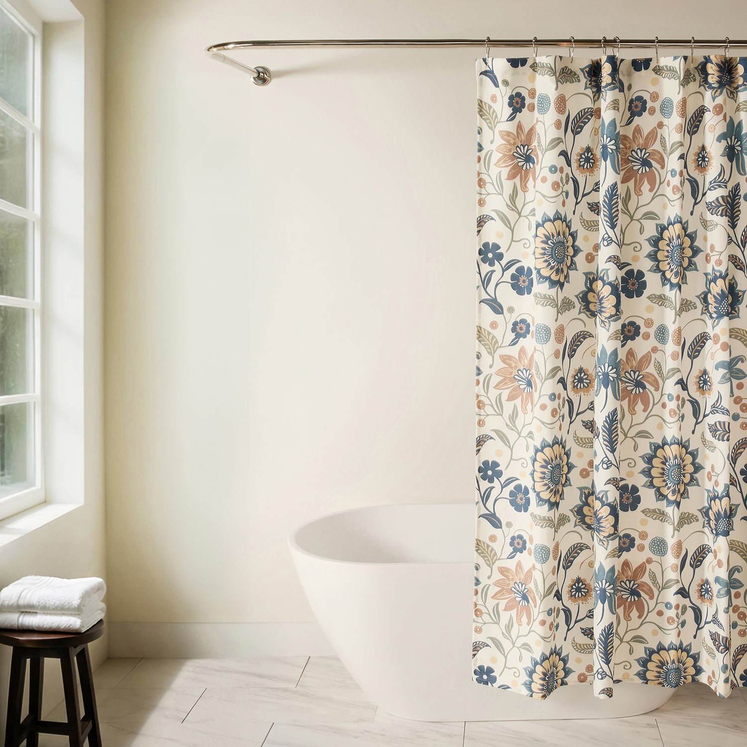Casual Comfort Polyester Printed Shower Curtain