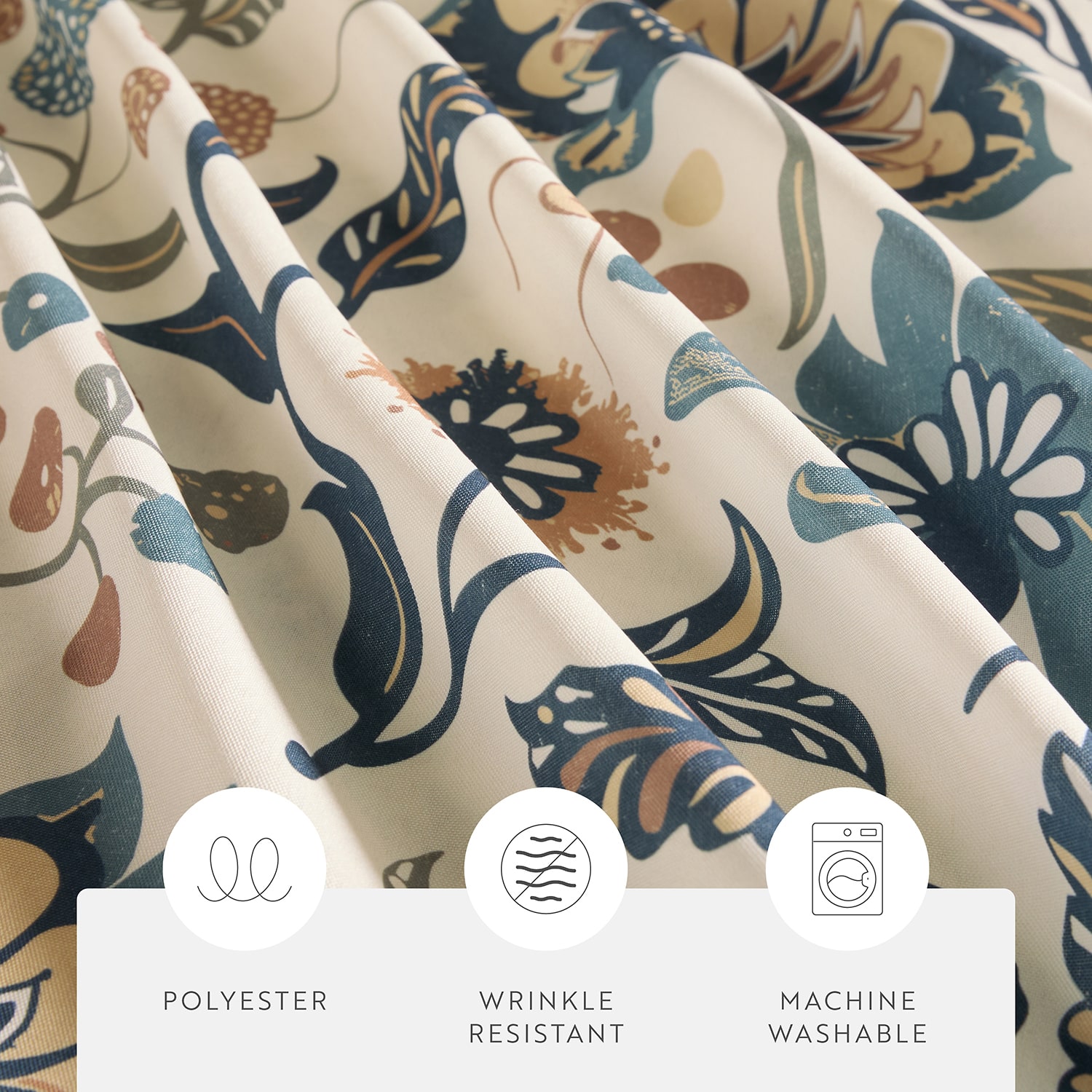 Casual Comfort Polyester Printed Shower Curtain